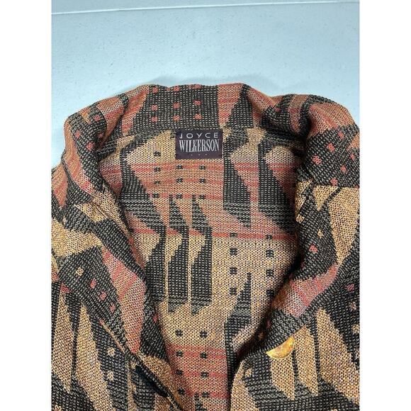 Joyce Wilkerson Womens Jacket Art To Wear Open Front Cardigan Sweater - Picture 3 of 8